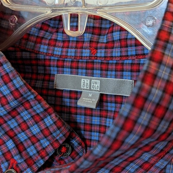 Uniqlo Men's Size Medium Long Sleeve Button Down Casual Check Pattern Shirt - Picture 3 of 4